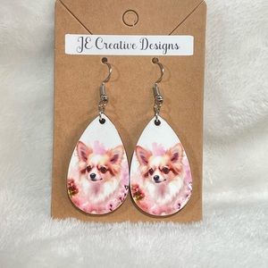 Chihuahua Long Hair Earrings